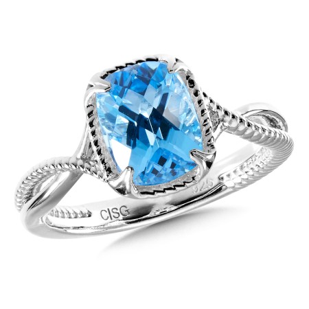 Sterling Silver Blue Topaz Ring 
