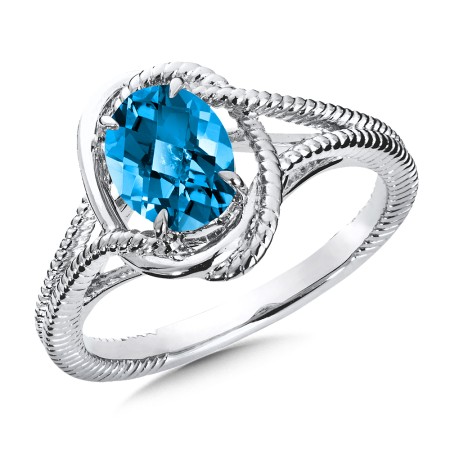 Sterling Silver Blue Topaz Ring 