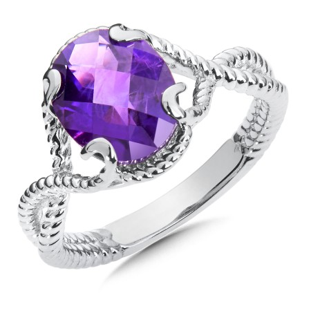 Sterling Silver Amethyst Ring 