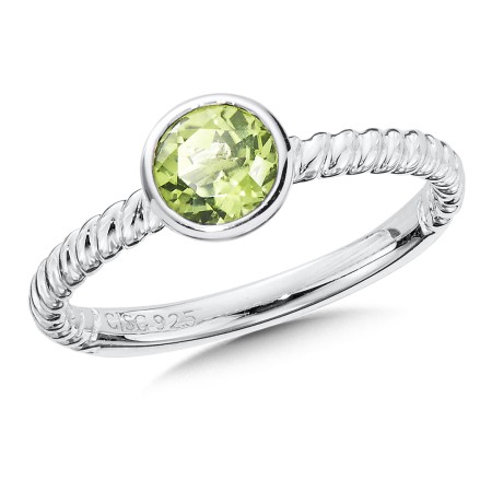 Sterling Silver Peridot Stacking Ring 