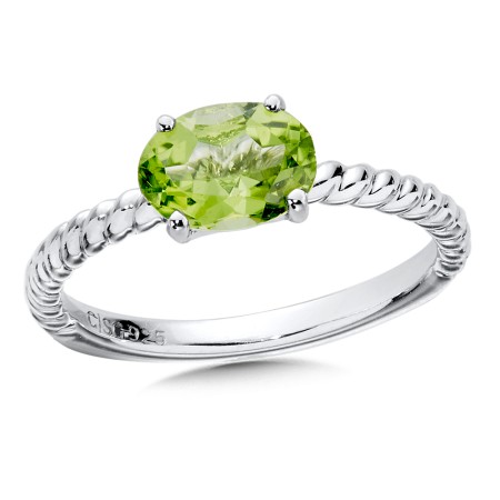 Sterling Silver Peridot Stacking Ring 