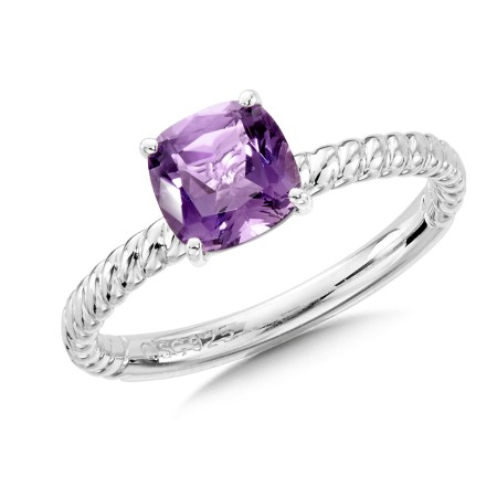 Sterling Silver Amethyst Stacking Ring 