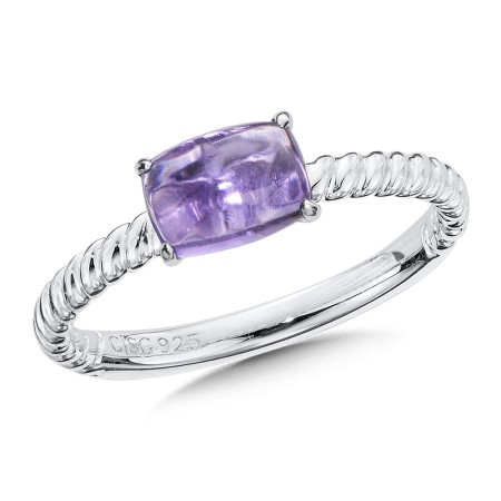 Sterling Silver Amethyst Stacking Ring 