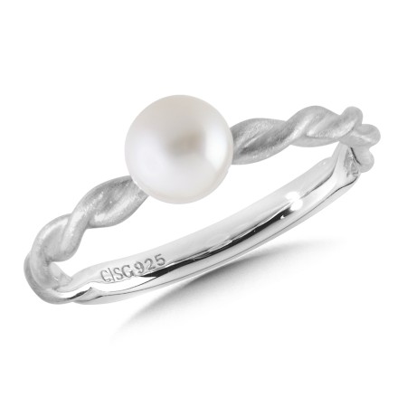 Sterling Silver Pearl Stacking Ring 