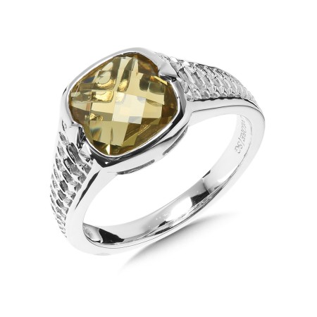 Lemon Quartz Ring in Sterling Silver