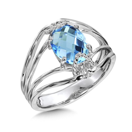 Blue Topaz Ring in Sterling Silver