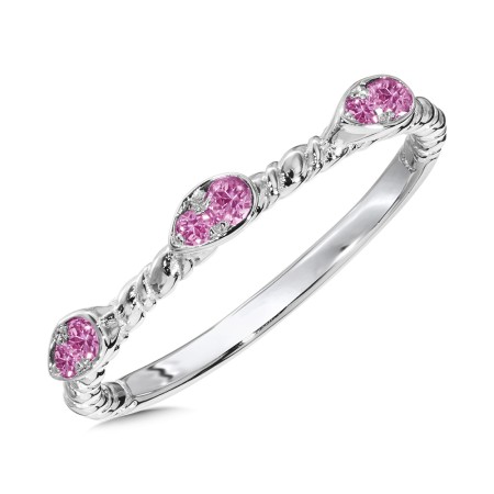 Pink Sapphire Ring in Sterling Silver