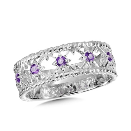 Amethyst Ring in Sterling Silver