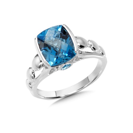 Blue Topaz Ring in Sterling Silver