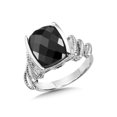 Onyx Ring in Sterling Silver