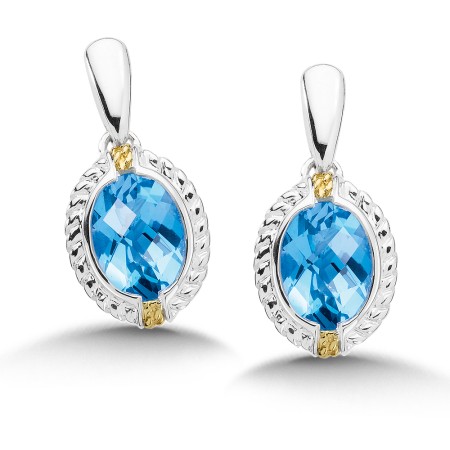 Sterling Silver Swiss Blue Topaz Post Earrings