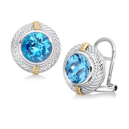 Sterling Silver Swiss Blue Topaz Post Earrings