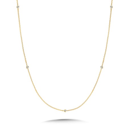 14K Yellow Gold 36 Inch Bezeled Diamond By the Yard Necklace - NDL025-Y36