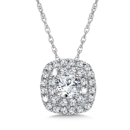 Cushion Shaped Diamond Necklace