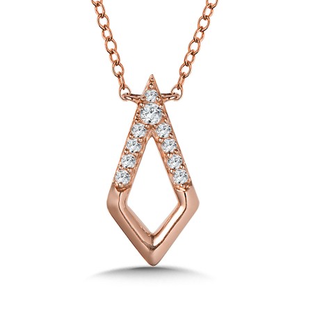 14K Rose Gold Diamond Kite Necklace - PDD2737-P