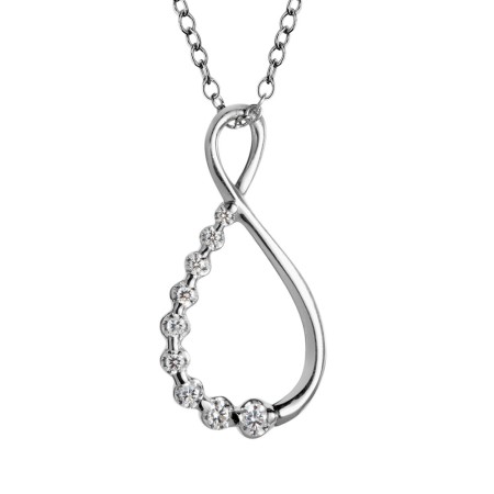 14K White Gold Diamond Infinity Pendant - PDD2886-W