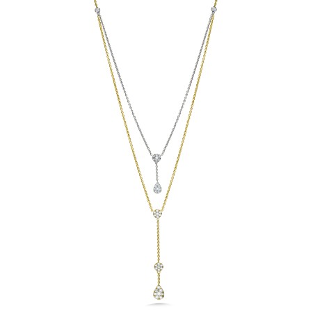 14K White and Yellow Gold Diamond Necklace