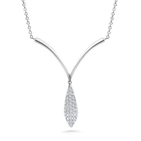14K White Gold Diamond Pendant