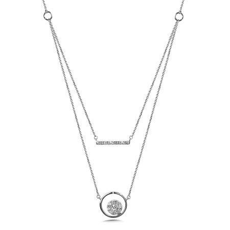 14K White Gold Diamond Pendant
