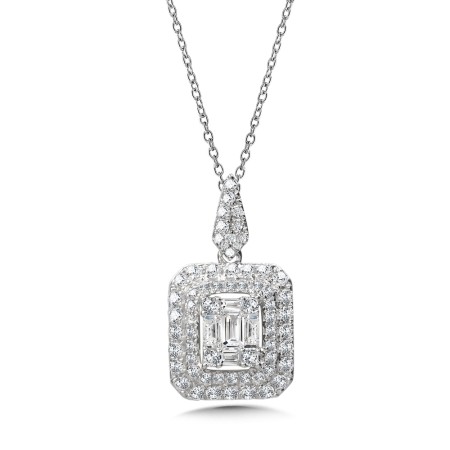 14K White Gold Diamond Pendant