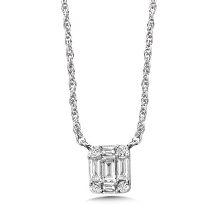 14K White Gold Diamond Pendant