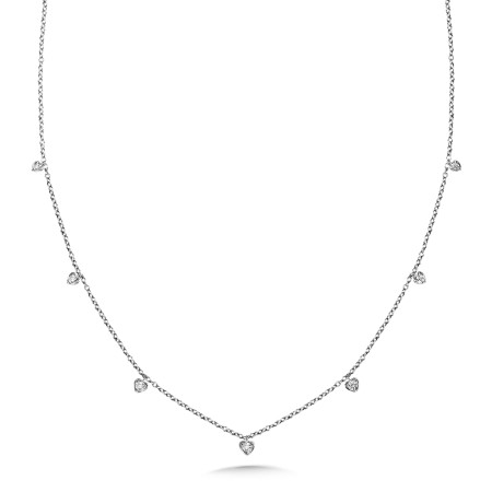 Heart Accented Diamond Chain Necklace