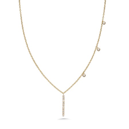 Asymmetrical Diamond Bar Necklace