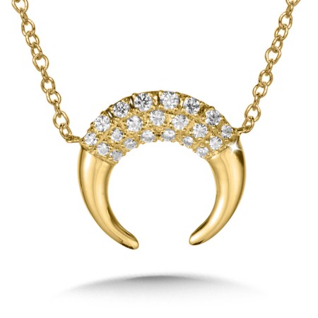 Crescent Moon Diamond Necklace