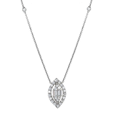 Marquise-Shaped Cluster Diamond Necklace