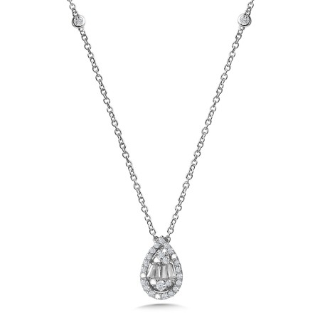 Pear-Shaped Cluster Diamond Necklace