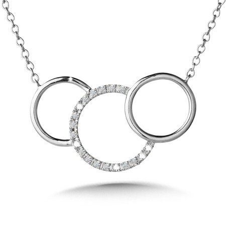 Tri-Circular Diamond Necklace