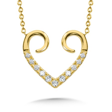 Abstract Diamond Heart Necklace