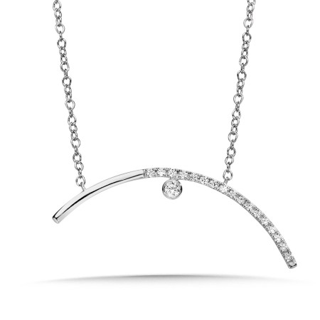 Asymmetrical Diamond Bar Necklace