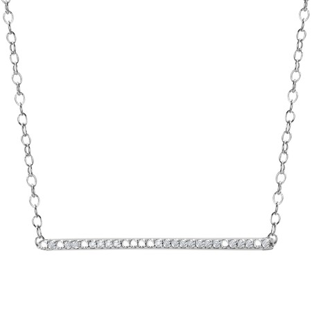 White Gold Diamond Bar Necklace