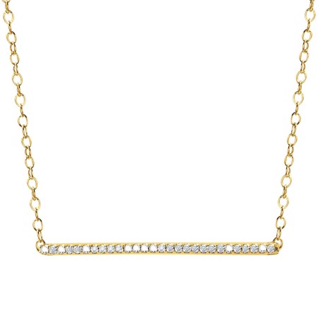 Yellow Gold Diamond Bar Necklace