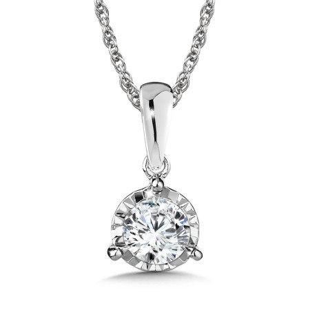 3/8 TDW 3-Prong Diamond Star Pendant