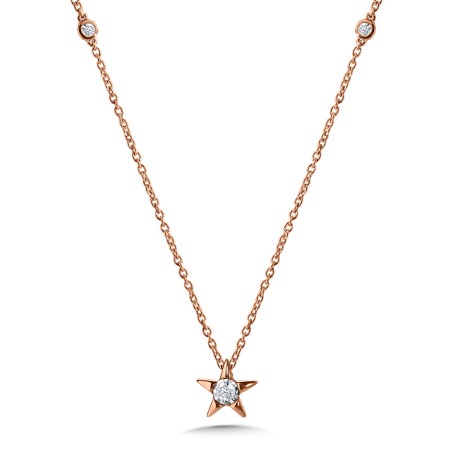 Star-Shaped Diamond Star Necklace