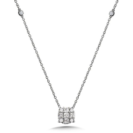 Round Diamond Cluster Pendants