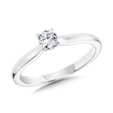 1/4 Carat Round Shank Solitaire Engagement Ring | SDR1025-W