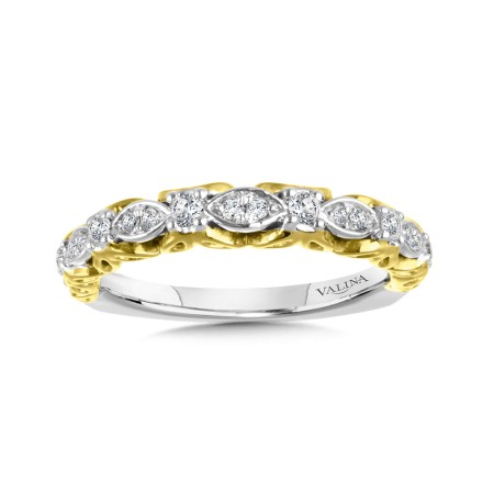 Decorative Layered Diamond Wedding Band 