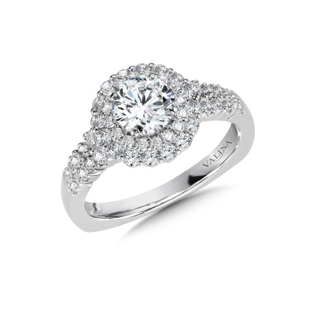Double Halo Diamond Engagement Ring