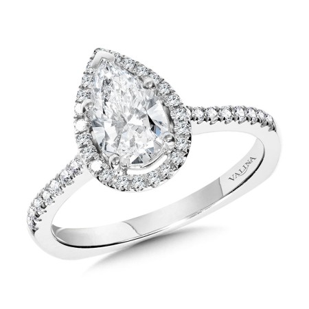 Valina Marquise Diamond Straight Halo Engagement Ring - R1095W