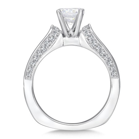 Diamond Engagement Ring With Diamonds In The Sides Of The Band | R9069W | Valina