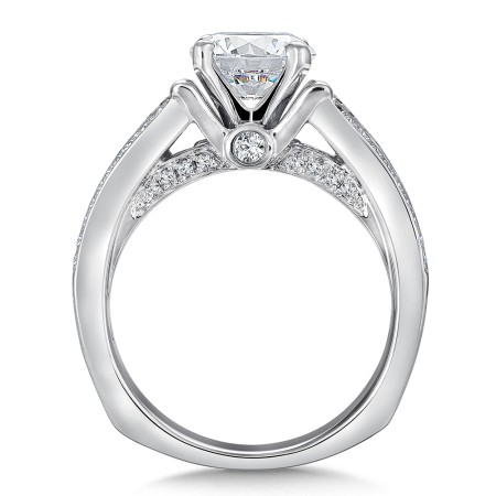Bold 14K White Gold Diamond Engagement Ring | R9221W | Valina Engagement Ring