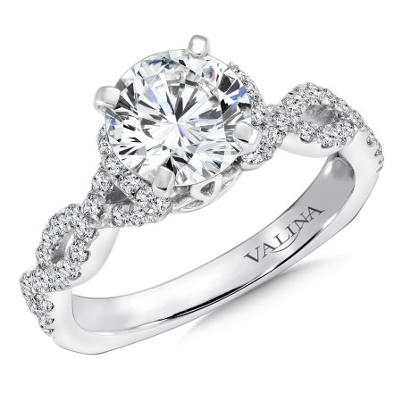 Spiral Diamond Engagement Ring | R9268W | Valina Rings for Engagement