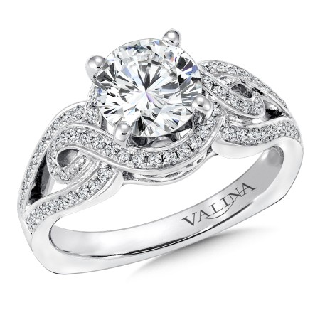 Spiral Style Diamond Engagement Ring | R9271W | Valina Diamond Engagement Rings