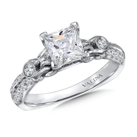 0.29-Carat Princess-Cut Diamond Engagement Ring Setting | R9390W | Valina Princess-Cut Engagement Rings