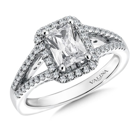 Emerald Cut Halo Engagement Ring
