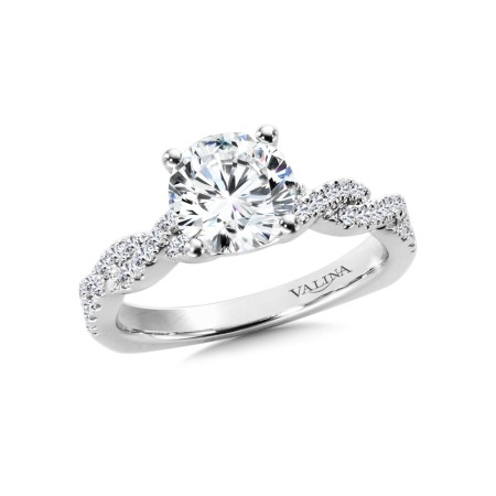 Criss Cross Diamond Engagement Ring