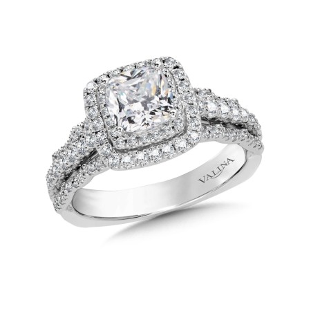 Cushion Halo Engagement Ring